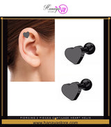 Piercing 2 Pieces Cartilage Heart Helix Stud Ear Piercing Plug Steel Earring