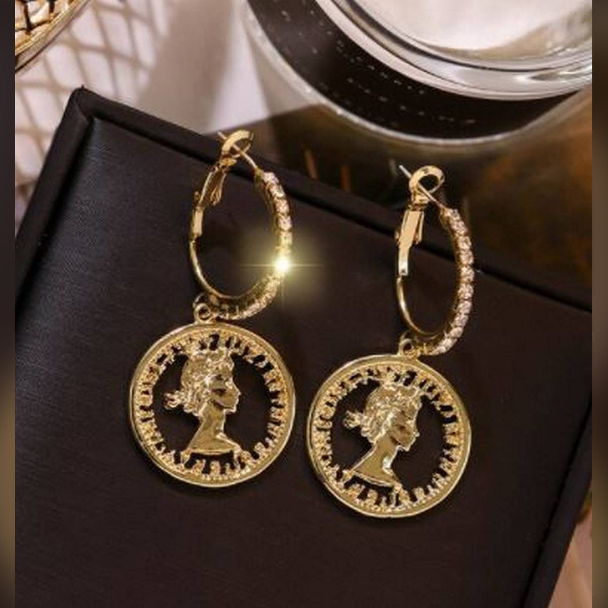 Korean Trendy Lady In Crystals Classy Elegant Royal Earring – Earrings Online in Pakistan | Hanaya