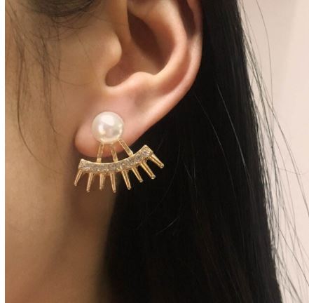 Unique Classy Front Back Crystal Trendy Fashionable Earrings – Earrings Online in Pakistan | Hanaya