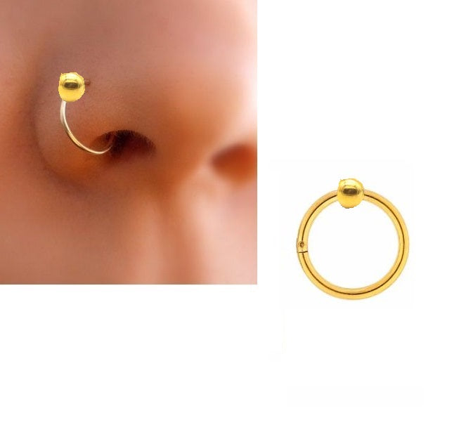 10mm Helix Nose Ring – 1pc Seamless Hinged Segment Clicker Body Jewelry – Nose Jewelry Online in Pakistan | Hanaya