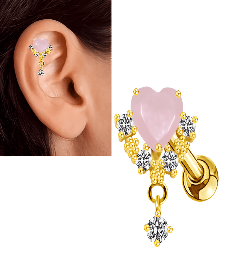 Cartilage Daith Tragus Piercing – 1.2mm Thin Stud Crystal Earring - Hanaya Store