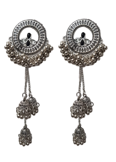 High Quality Three Layered Tassel Jhumki Classy Exquisite Elegant Stylish Earring – Detail View – Accessories for Women Pa...