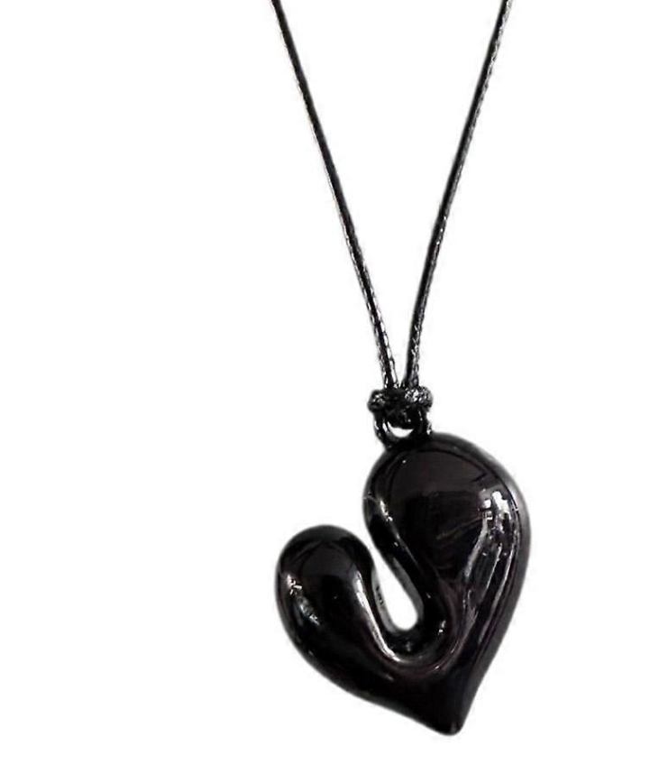 Trendy Shiny Big Love Heart Necklace Fashionable Statement Jewelry for Women – Close Up – Accessories | Hanaya Pakistan