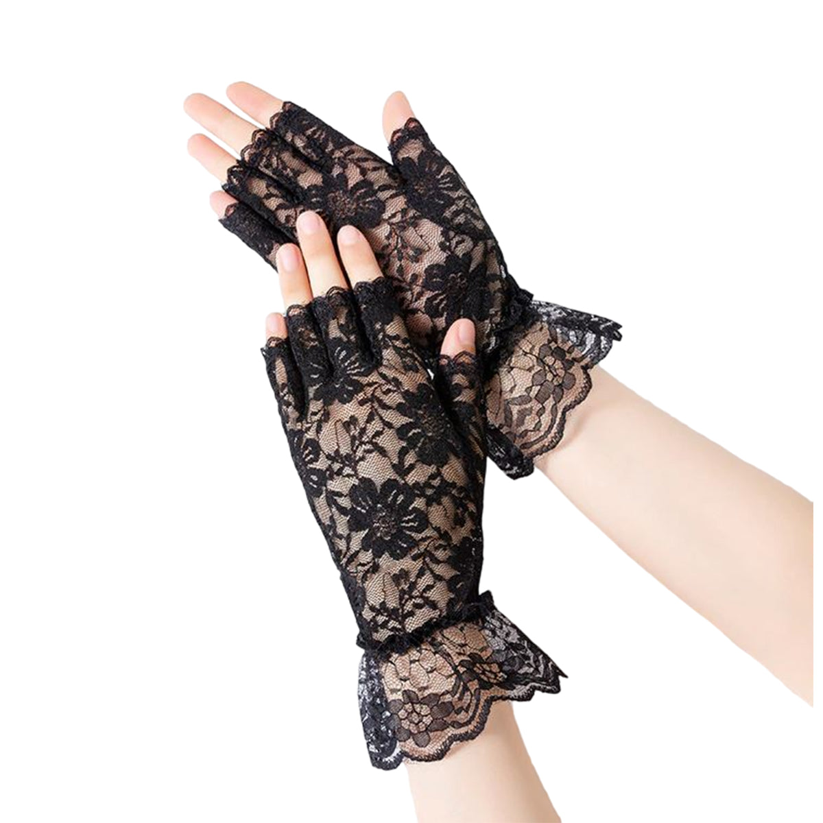 Fishnet Lace Hollow Elasticity Gloves Fashionable Women Gloves
