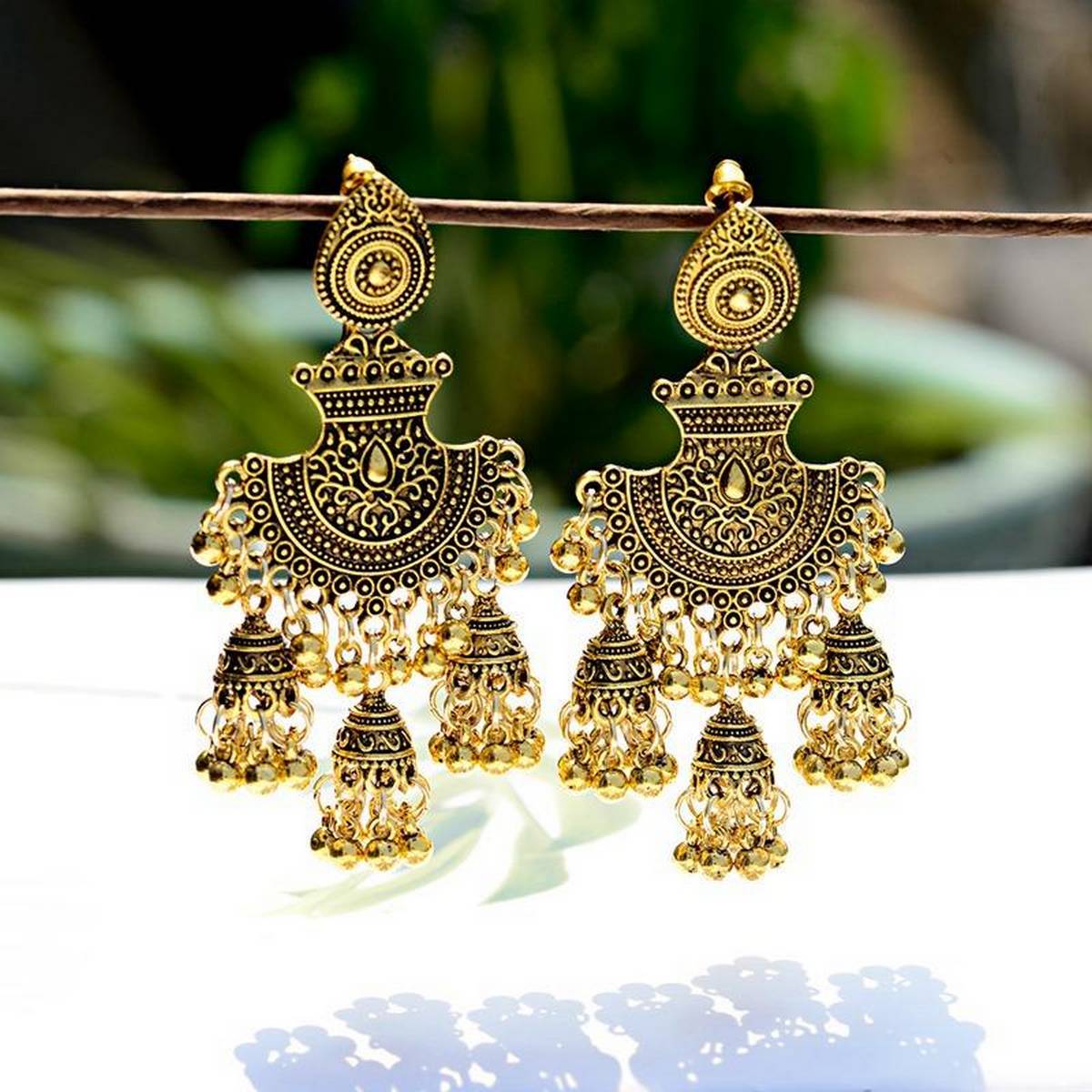 Trendy Classy Turkish Jhumka Antique Tassel Earring – Earrings Online in Pakistan | Hanaya