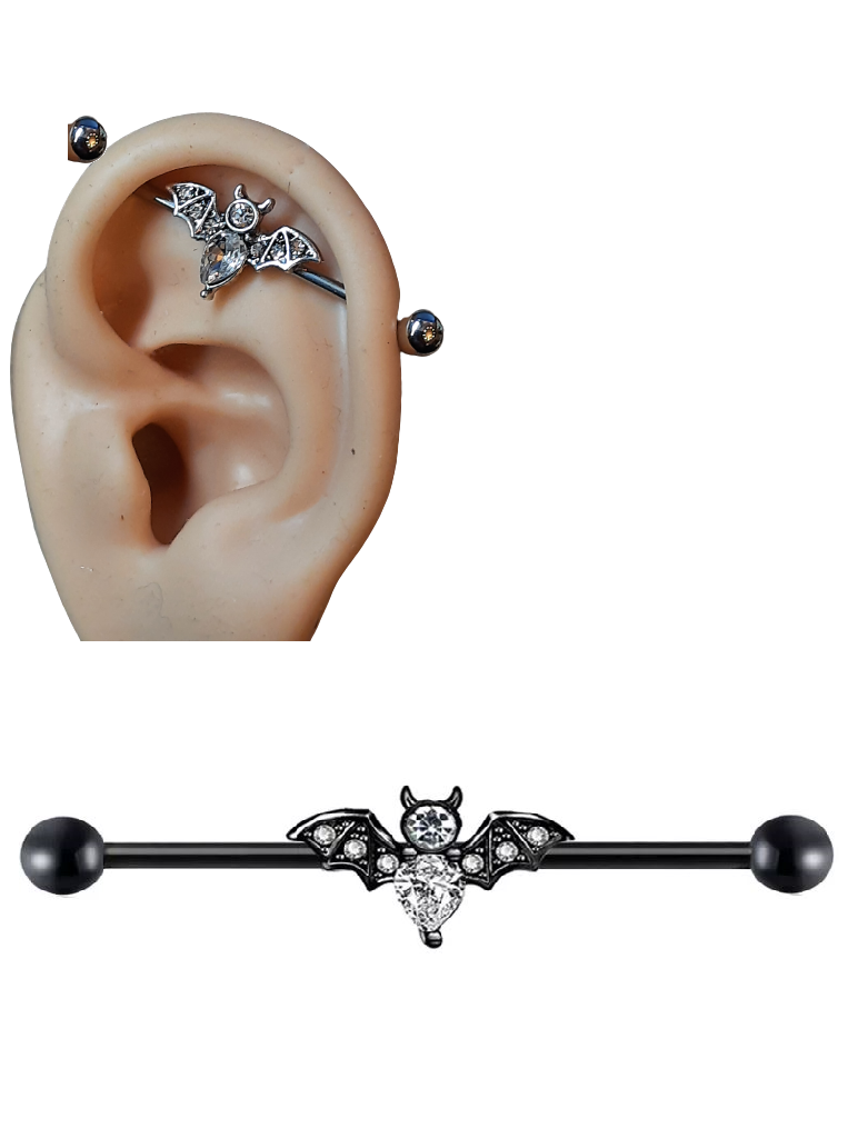 Stylish Steel 38mm Ear Plug 14G Piercing Industrial Cartilage Ear Jewelry Earrings Collection – Earrings Online in Pakista...