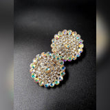 High Quality Classy Royal Fully Round Crystal Trendy Earrings – Close Up – Earrings | Hanaya Pakistan