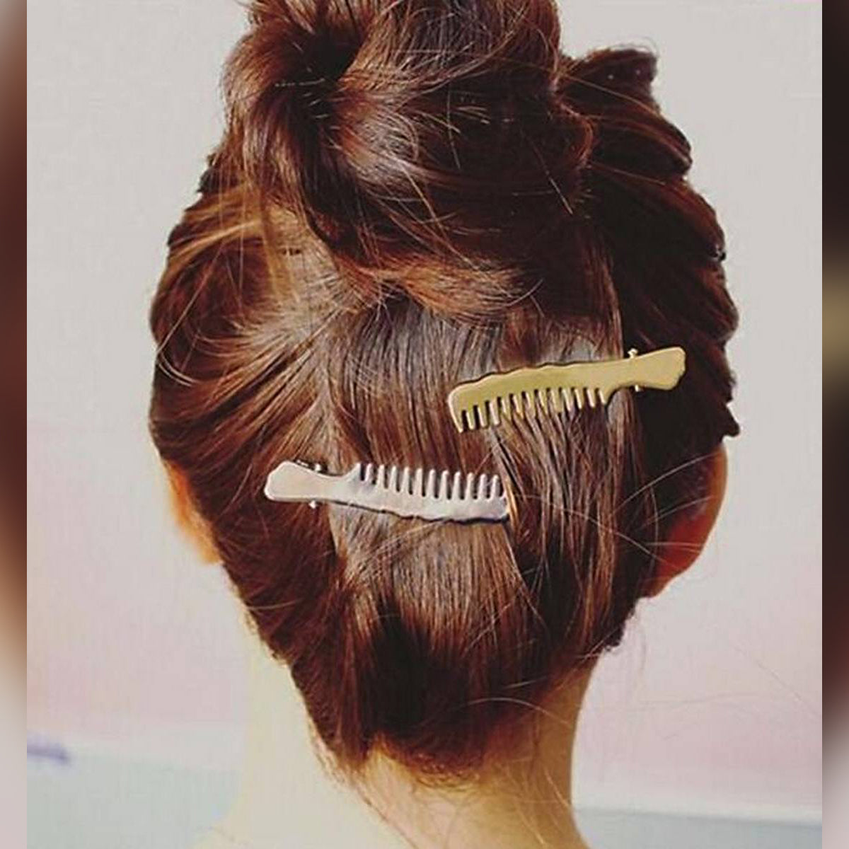 2 Pieces Shiny Metal Hair Combs Clips Hairpin Headband Hair Accessories – Accessories Online in Pakistan | Hanaya