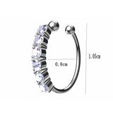 Non Piercing Clip On Thin Nose Pin Elegant Nostril Body Jewelry – Image 6 of 6
