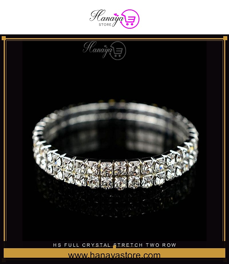 HS Full Crystal stretch two row rhinestone Color – bracelet Online in Pakistan | Hanaya