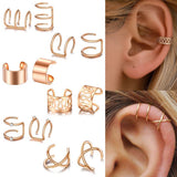 Trendy High Quality Korean 12 Pcs Style Ear Cuff Classy Elegant Fashion Jewelry – Earrings Online in Pakistan | Hanaya