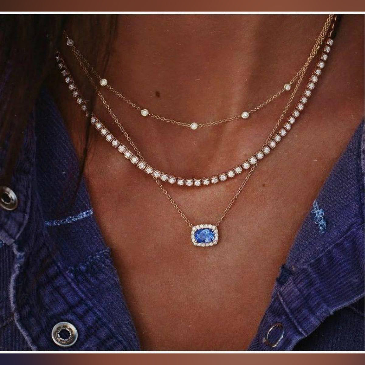 Trendy Classy Multi Layer Crystal Beaded Necklace – Accessories Online in Pakistan | Hanaya