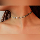 HS Classy Elegant Chain Necklace with Pearl – Close Up – Accessories | Hanaya Pakistan