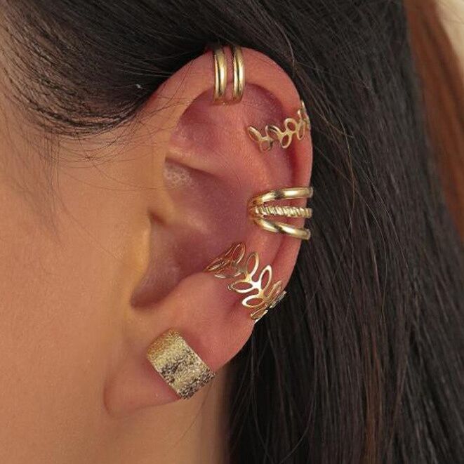 5 Pcs Adjustable Trendy High Quality Korean Style Ear Cuff Classy Earring Perfect Gift Set – Earrings Online in Pakistan |...