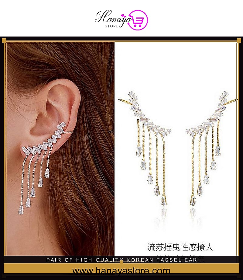 Pair Of High Quality Korean Tassel Ear Cuff Style & Elegant Stylish Earring