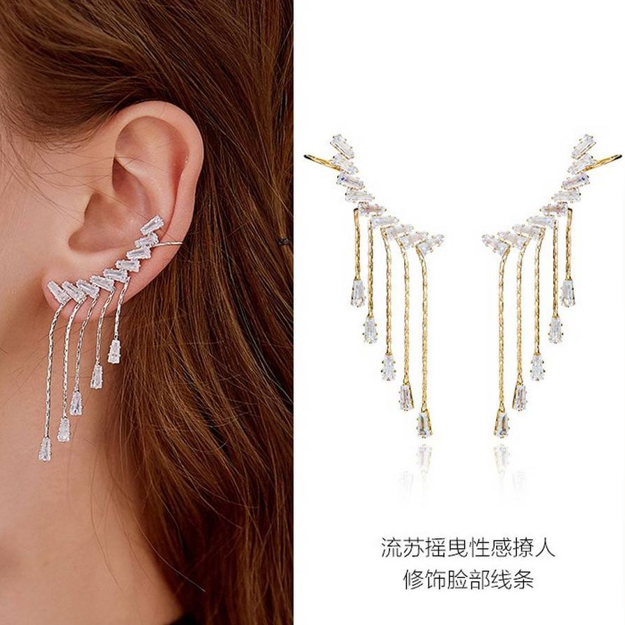 Pair High Quality Korean Tassel Ear Cuff Style Elegant Stylish Earring – Earrings Online in Pakistan | Hanaya