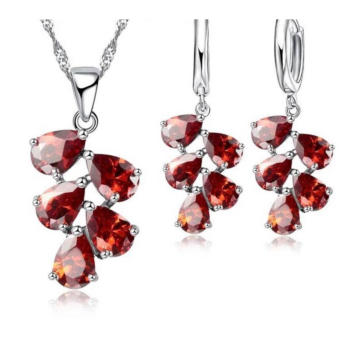 Royal Classy Red Party Jewelry Set For Women – Accessories Online in Pakistan | Hanaya