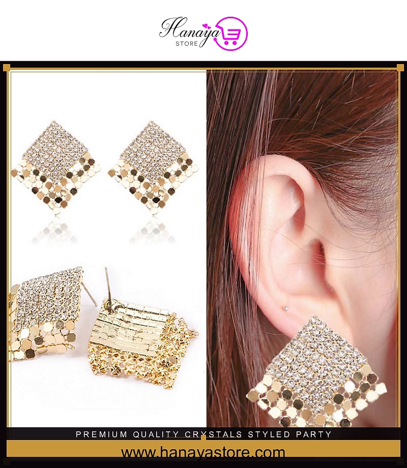 Premium Quality Crystals Styled Party Wedding Trendy Earring – Earrings Online in Pakistan | Hanaya