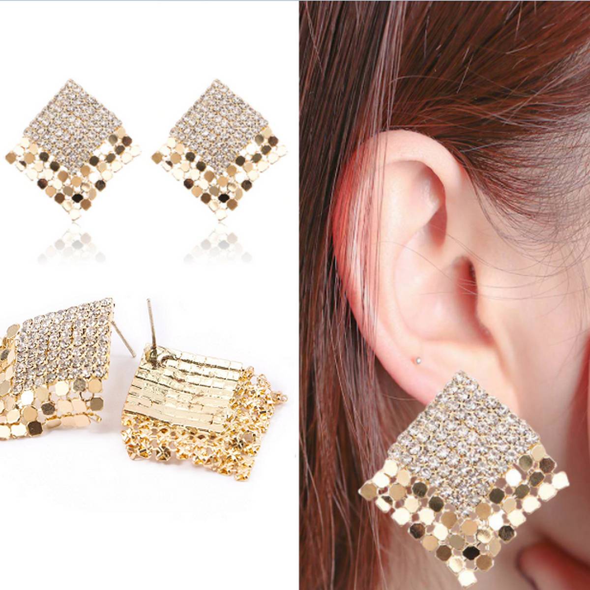 Premium Quality Crystals Styled Party Wedding Trendy Earring – Earrings Online in Pakistan | Hanaya
