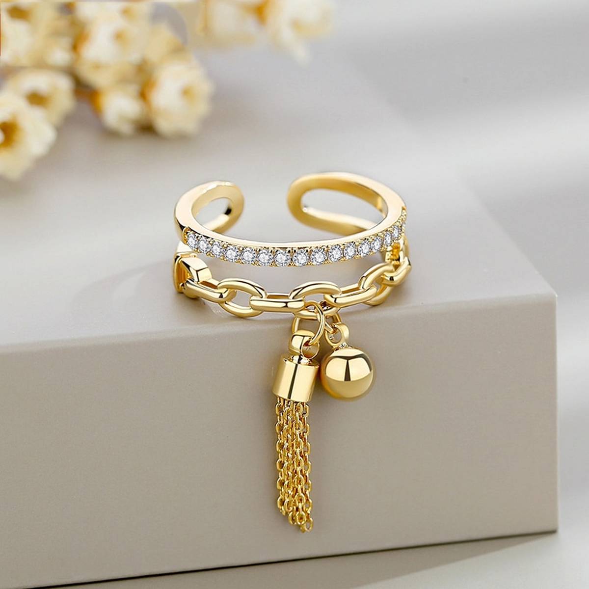 High Quality Tassel Royal Love adjustable Fashionable Online Ring For Women – Accessories Online in Pakistan | Hanaya