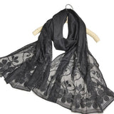 Hollow Out Flower Lace Hijab Scarf Shawl Hair Head Scarf Wrap – Accessories Online in Pakistan | Hanaya