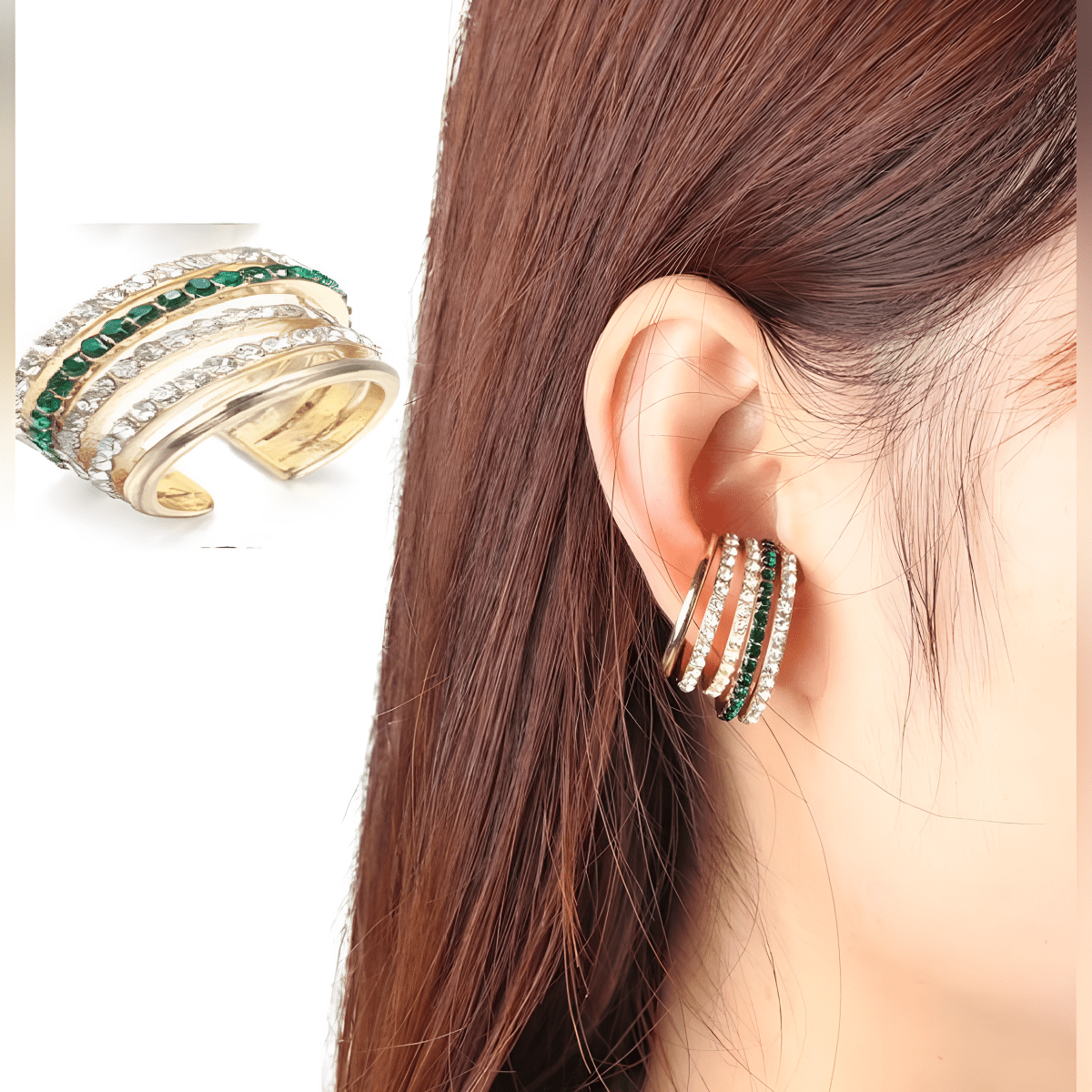 Classic Needle Ear Wrap Hook Classy Royal Party Fashion Earrings - Hanaya Store