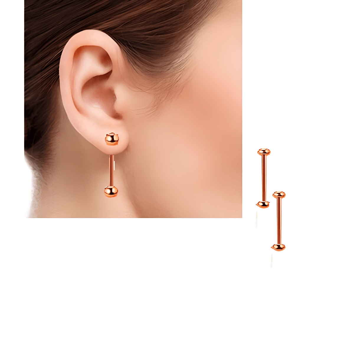 Classy 10MM Small Thick 1.6MM Front Back Trendy Elegant Earrings Pair - Hanaya Store