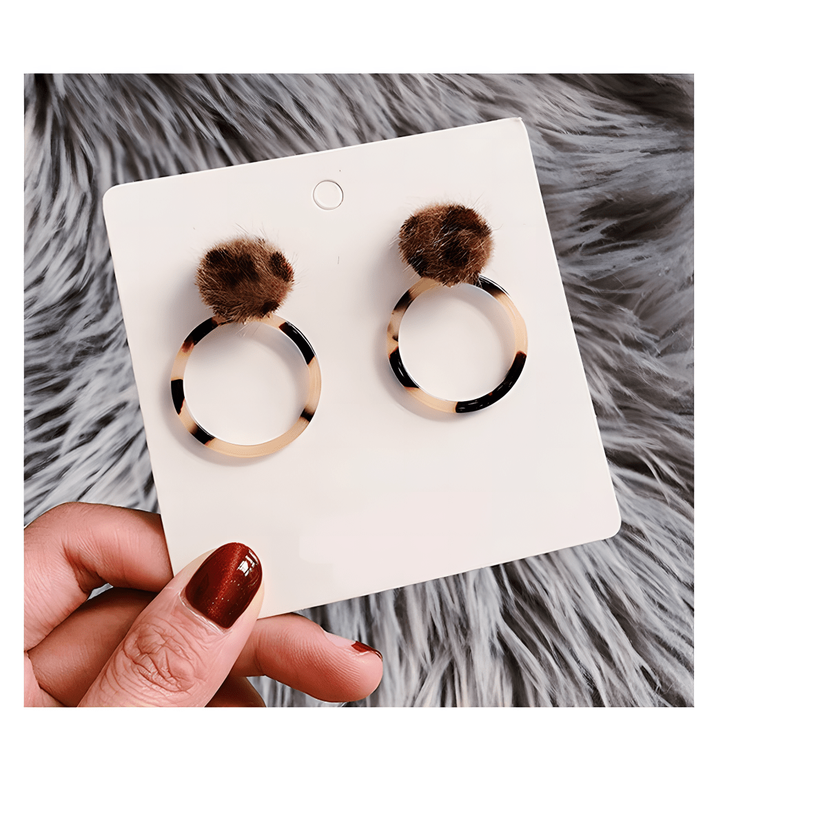 Classy Elegant Unique Fashionable Leopard Design Circle Earring - Hanaya Store