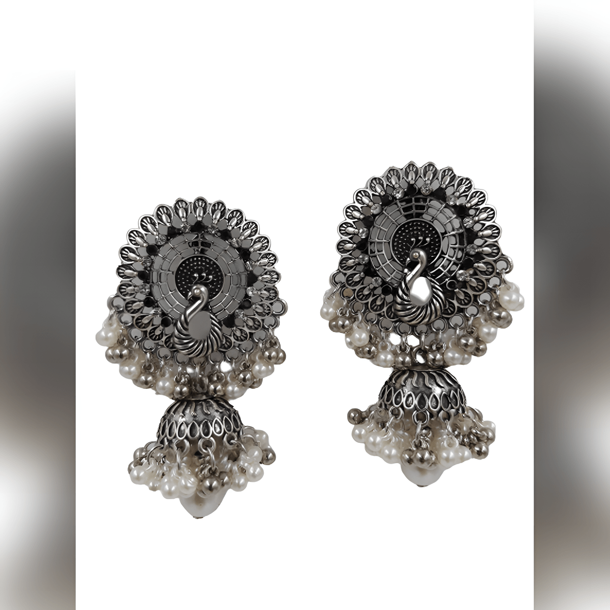 Classy Elegant Unique Flowery Pearls & Stones Drop Earring - Hanaya Store