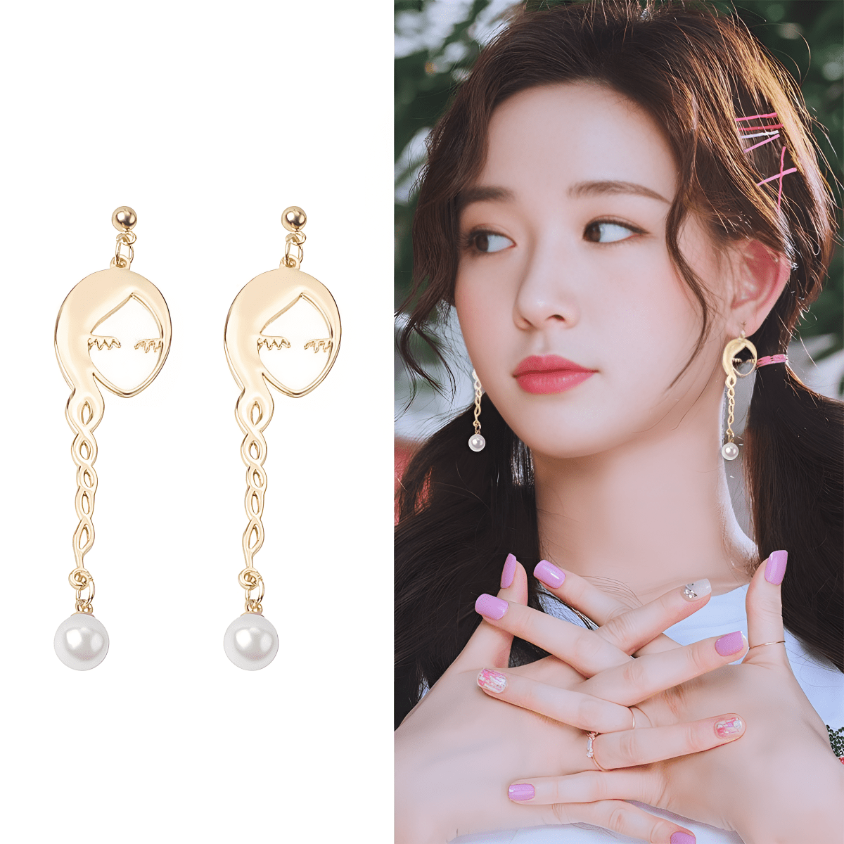 Classy Long Dangle Girl Lady Shape Party Fashionable Earring - Hanaya Store