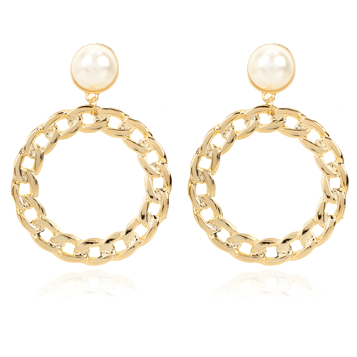 Classy Pearl & Chain Antique Elegant Stylish Earrings - Hanaya Store