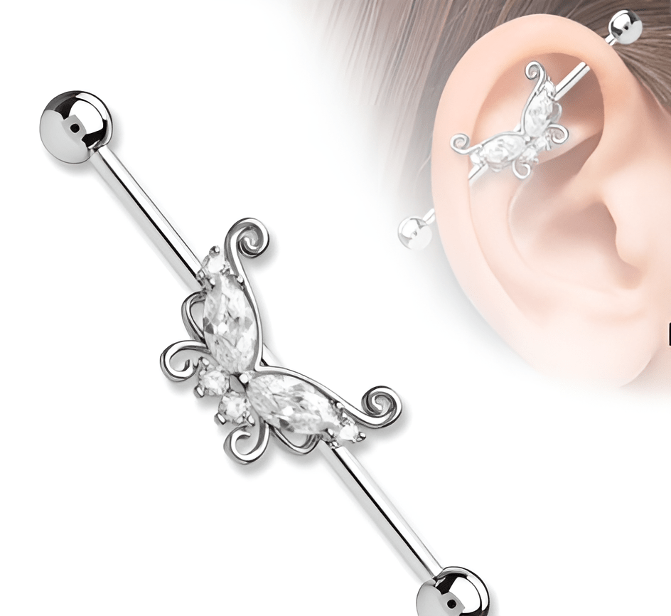 Comfortable Steel 38mm Ear Plug 16G 1.2mm Barbell Piercing Industrial Cartilage Ear Jewelry - Hanaya Store