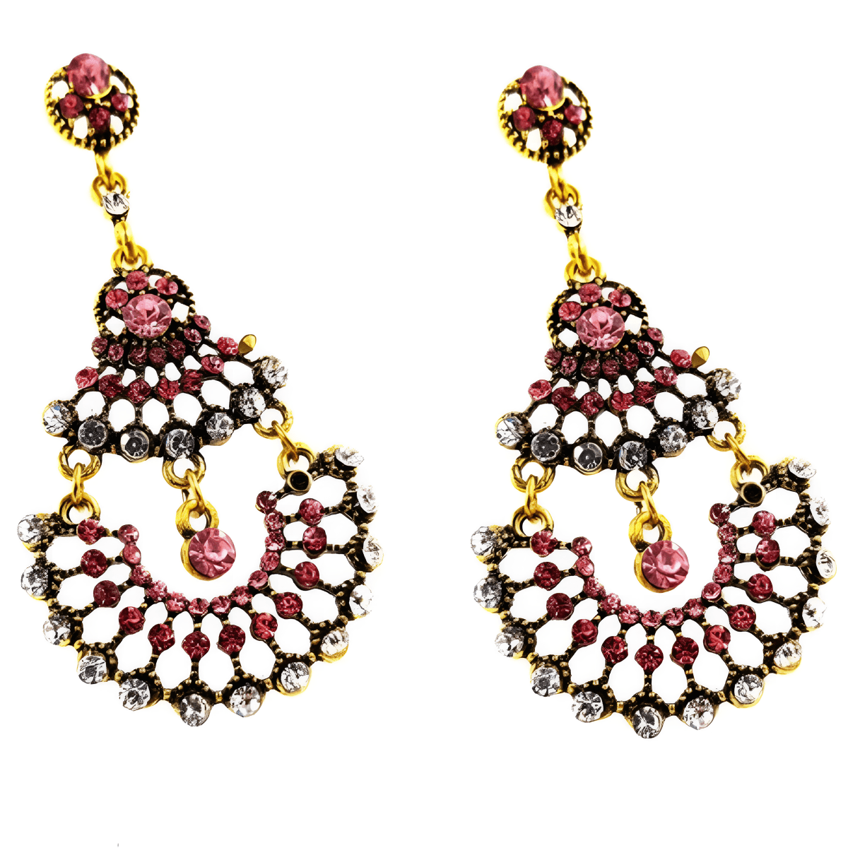 Crystal Rhinestone Jhumki Style Drop Earring - Hanaya Store