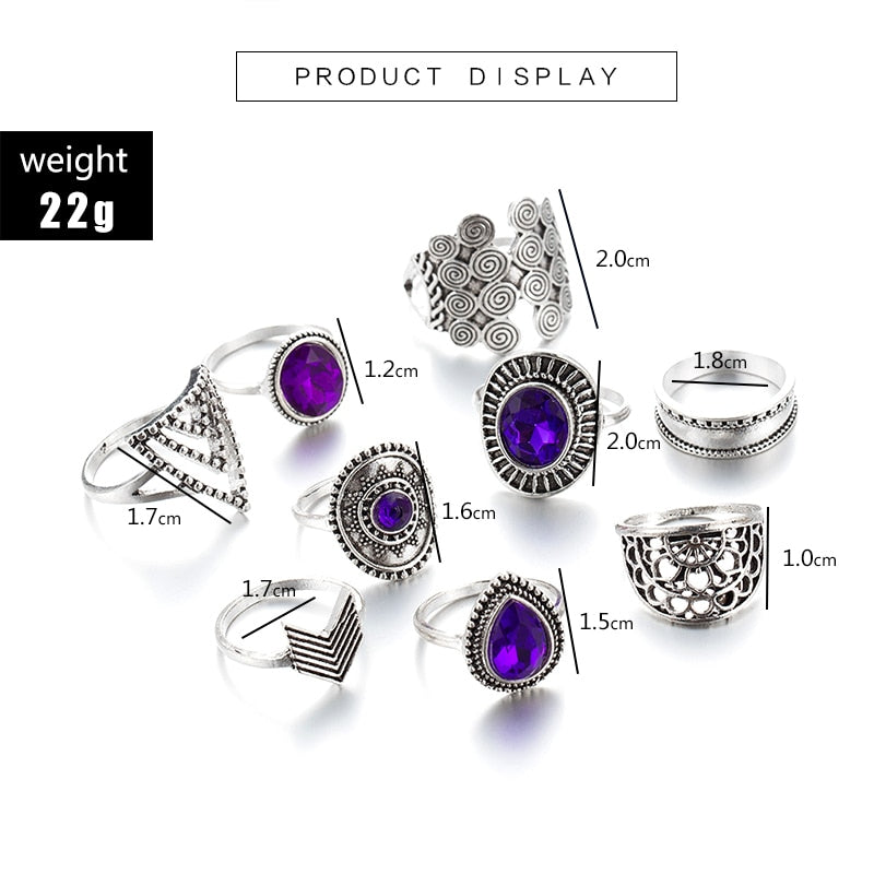 Trendy High Quality 9 Pieces Set Royal Love Ring For Women – Image 3 of 3