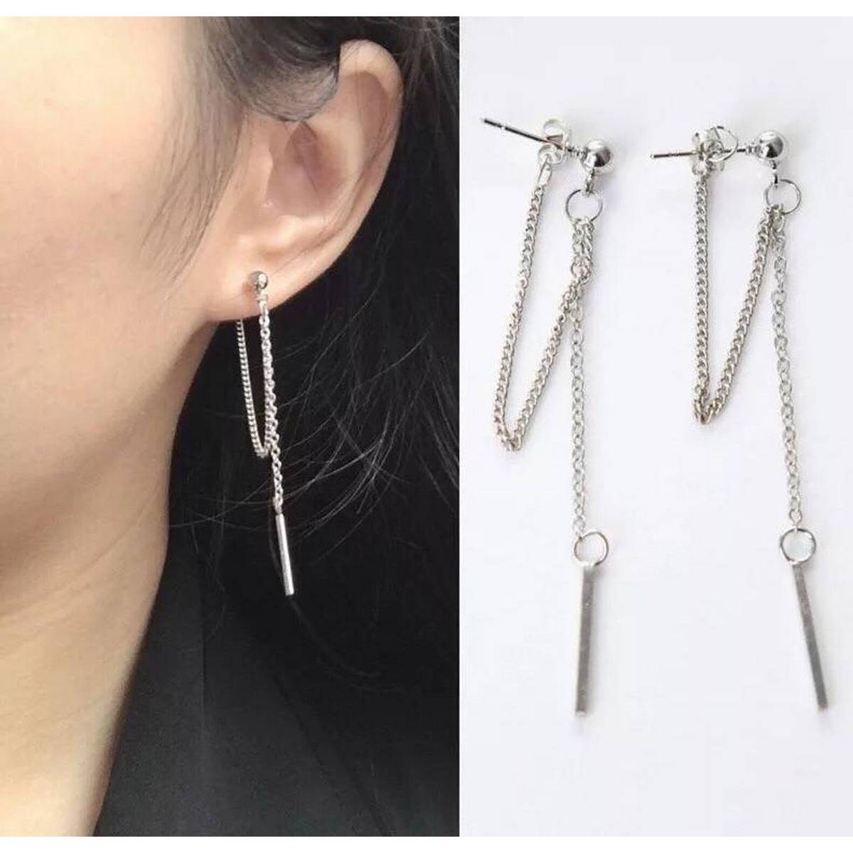 Trendy Classy Fashionable Silver Elegant Tassel Earring – Earrings Online in Pakistan | Hanaya