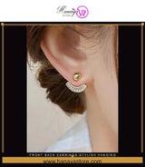 Front Back Earrings Stylish Hanging Drop & Huggie Designs Crystal Earring