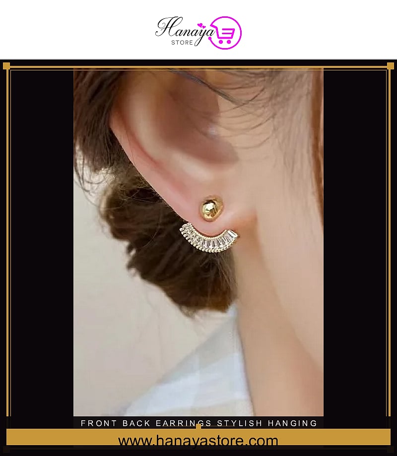 Front Back Earrings Stylish Hanging Drop & Huggie Designs Crystal Earring