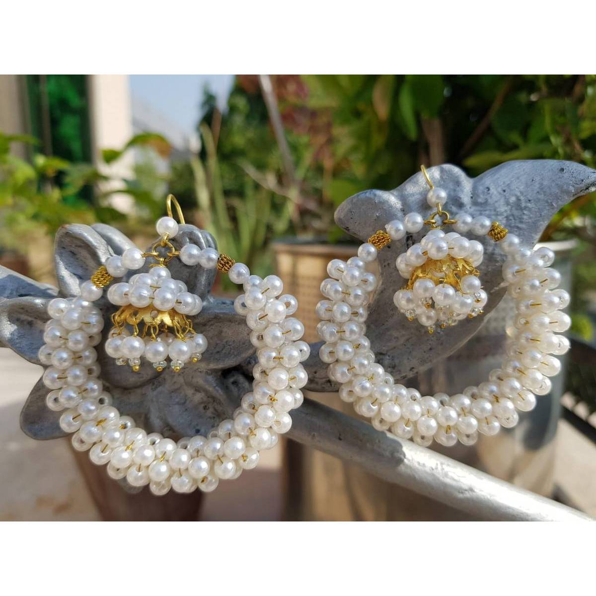 High Quality Big Tassel Fully Pearl Jhumki Exquisite Elegant Stylish Earring – Earrings Online in Pakistan | Hanaya