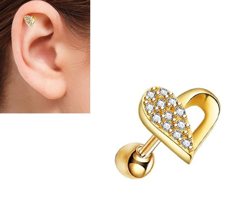 Piercing 1 Piece Cartilage Helix Stud Ear Piercing Plug Steel Earring – Image 2 of 2