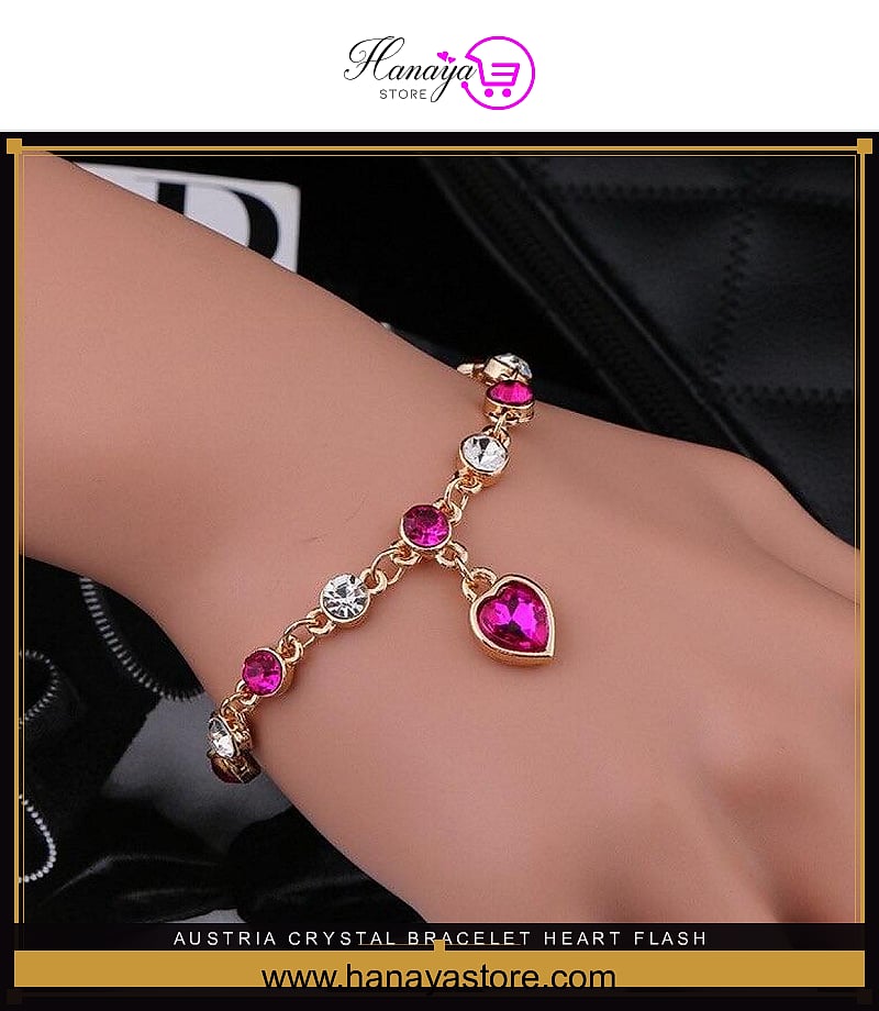 Austria Crystal Bracelet Heart Flash Drill Finger End Alloy – bracelet Online in Pakistan | Hanaya