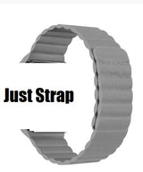 Magnetic Loop Faux Leather Strap Compatible for Apple Watch Strap Elegant 42/44mm Series 1/2/3/4/5/6 – Close Up – Accessor...