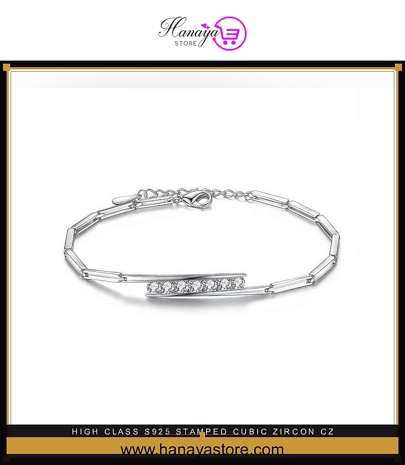 High Class S925 Stamped Cubic Zircon CZ Princess Charm Bracelet – bracelet Online in Pakistan | Hanaya