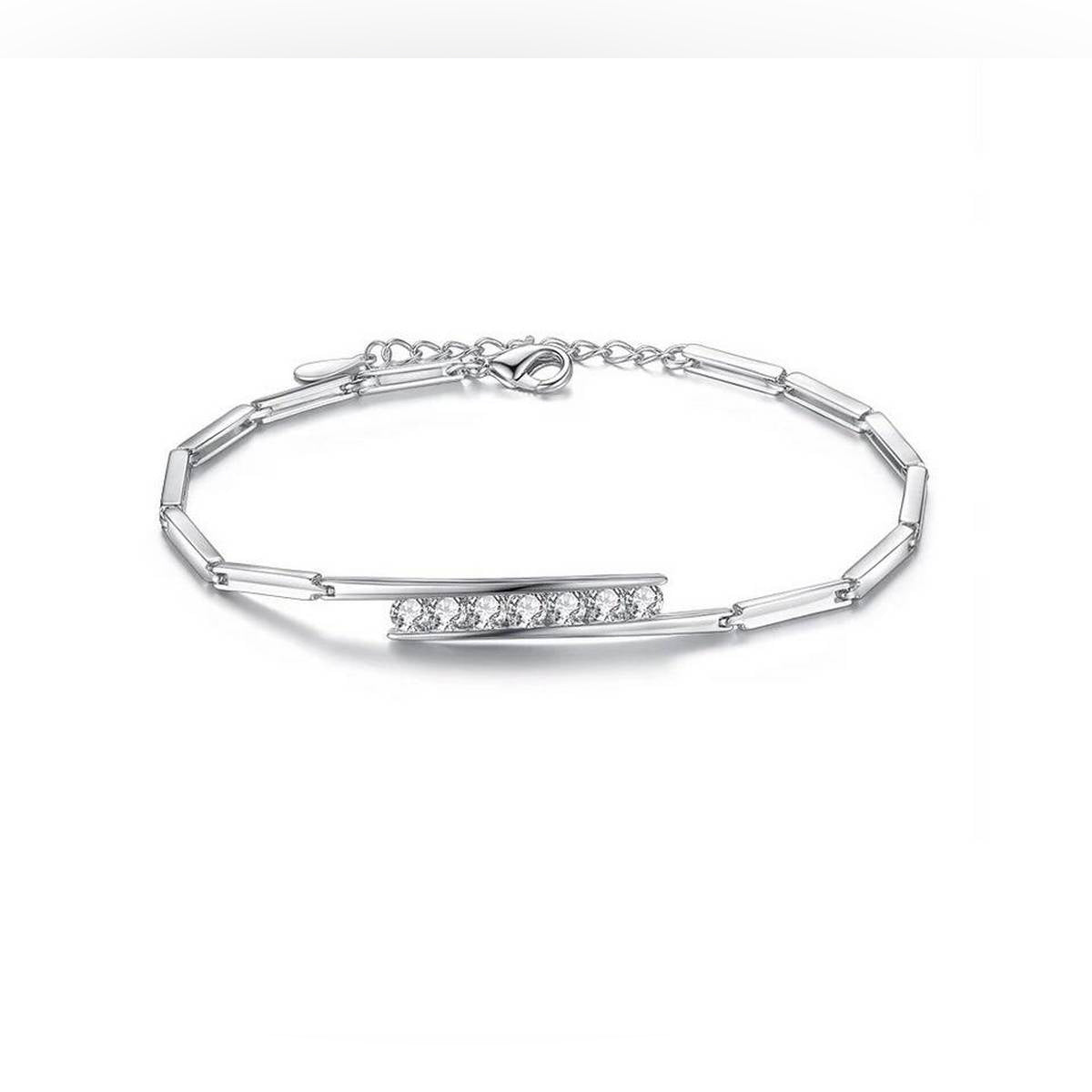 High Class S925 Stamped Cubic Zircon CZ Princess Charm Bracelet – bracelet Online in Pakistan | Hanaya