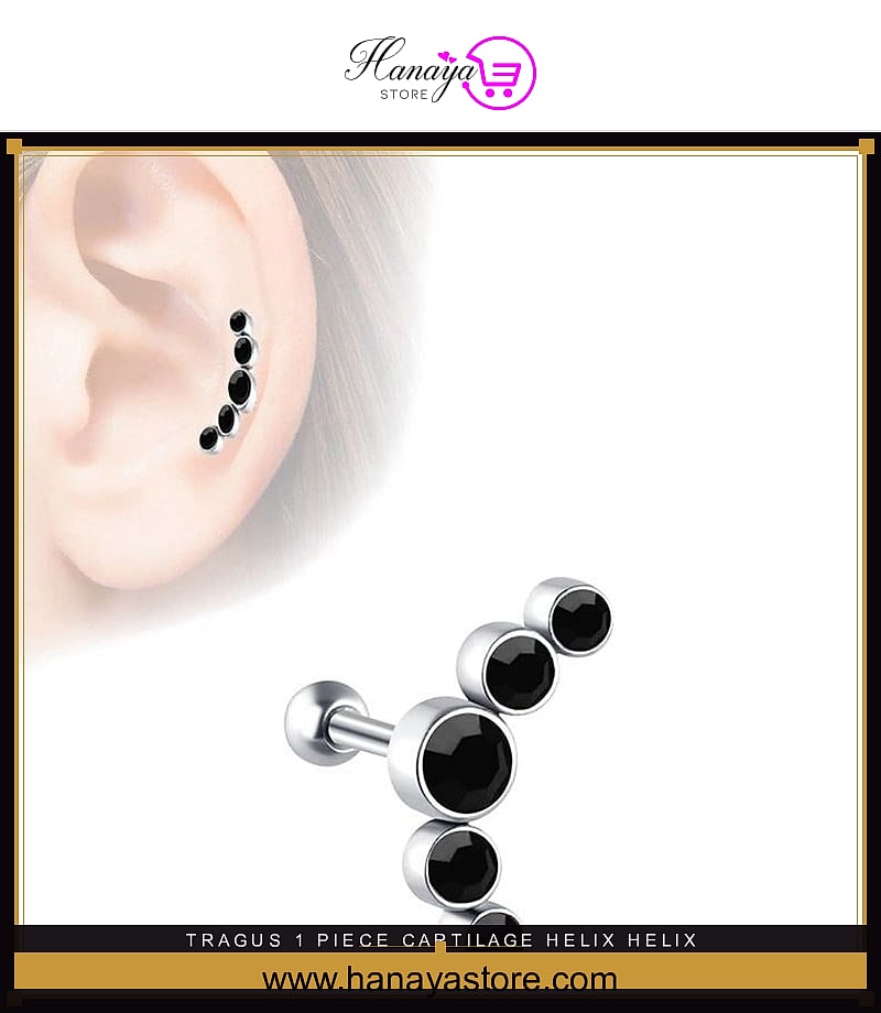 TRAGUS 1 Piece Cartilage Helix HELIX ROOK Stud Crystal DAITH Tragus Ear Piercing Plug Earring ORBITAL SNUG LOBE – Earrings...