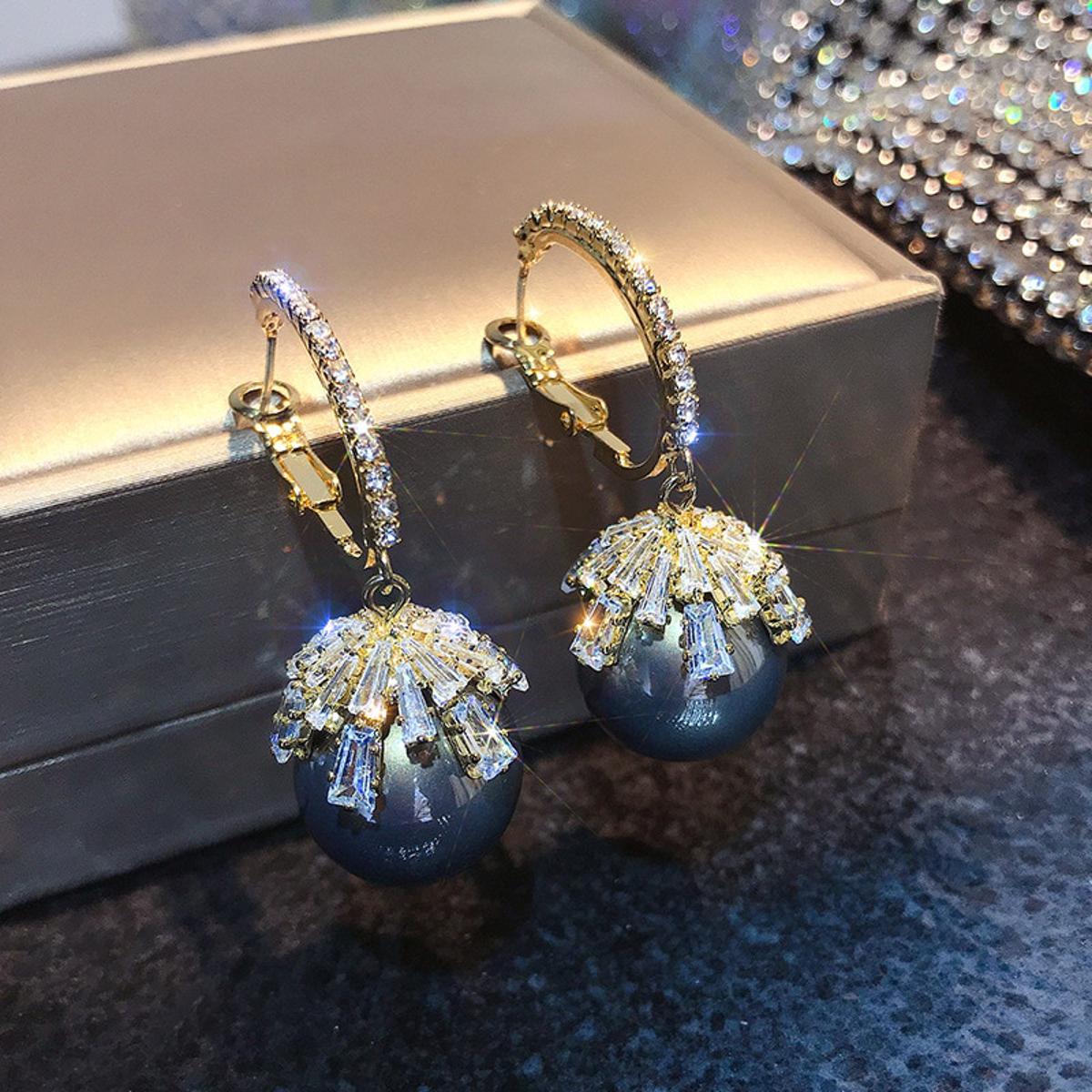 Classy Crystal Trendy Party Fashionable Earrings – Earrings Online in Pakistan | Hanaya