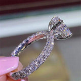 Trendy Classy D iamond Style Shinny Cubic Zircon Ring -17Size – Close Up – Accessories | Hanaya Pakistan