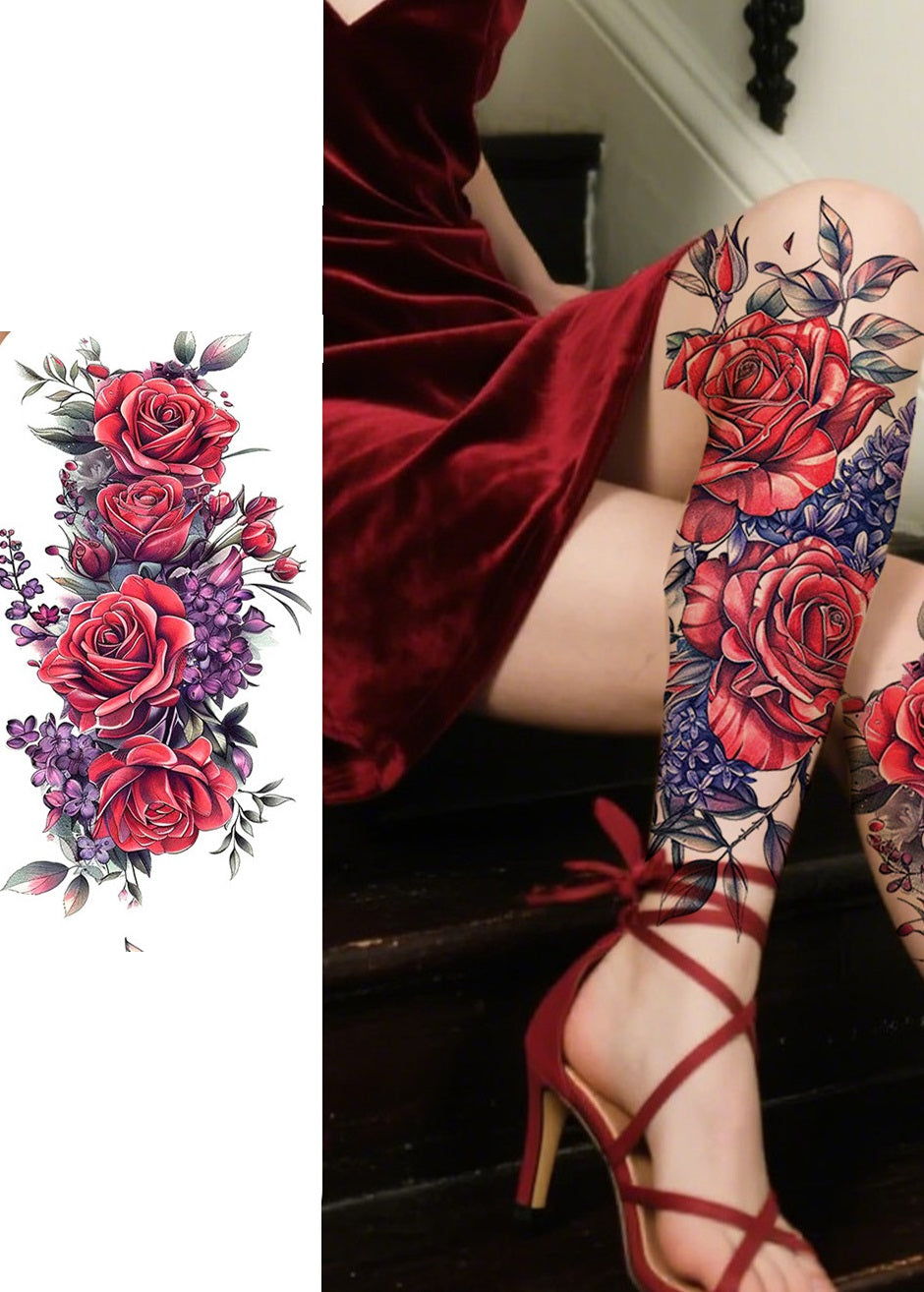 Waterproof Temporary Tattoo Sticker butterfly flower rose fake hand tattoo leg tattoo neck tattoo wrist tattoo thigh tattoo back tattoo arm tattoo foot tattoo Mehndi Henna