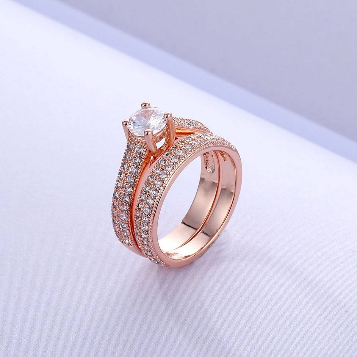 Trendy High Class 2 Pieces Gem CZ Ring For Women – Close Up – Accessories | Hanaya Pakistan