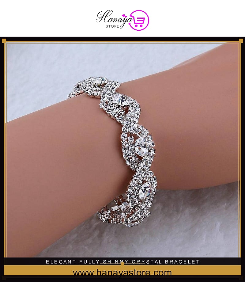 Elegant Fully Shinny Crystal Bracelet Zircon Full Rhinestone -FREE – bracelet Online in Pakistan | Hanaya