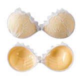 Invisible Bra with Brae Back Sticky Underwear Silicone Adhesive Backless Pushup Thicken Lingerie for Women